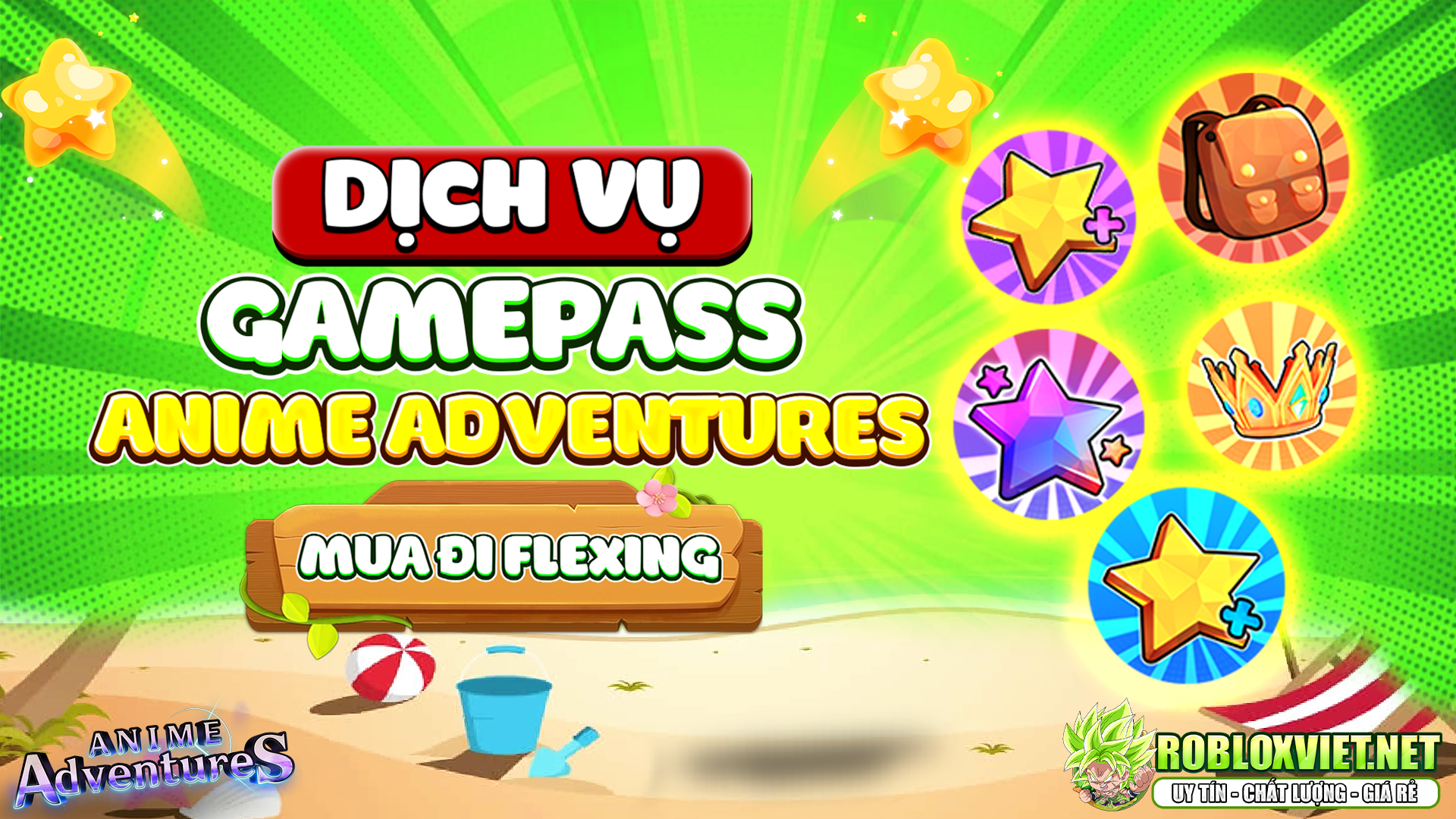 DỊCH VỤ GAMEPASS ANIME ADVENTURES